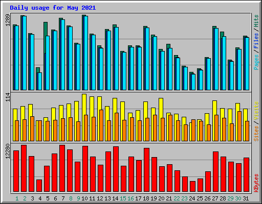 Daily usage for May 2021